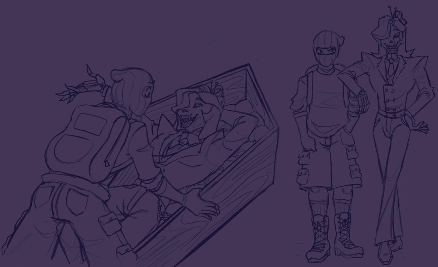 My zombie and grave robber Ocs