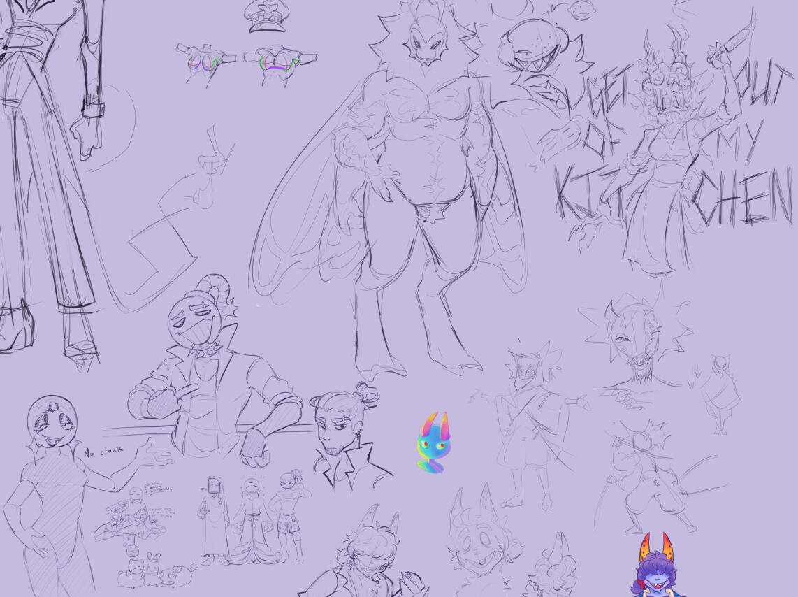 Various OC doodles (plus Decklan the deck of cards character, whom belongs to King-of-Vertigo)